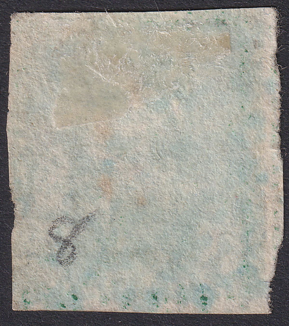 Barbados 1852 QV Britannia ½d Deep Green Imperf Used SG2 cat £325 with Faults