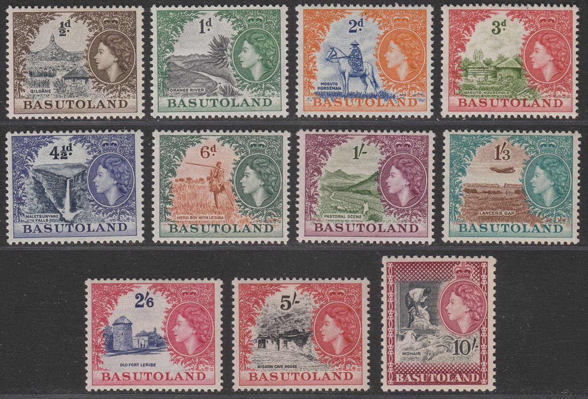 Basutoland 1954 Queen Elizabeth II Set Mint SG43-53 cat £110