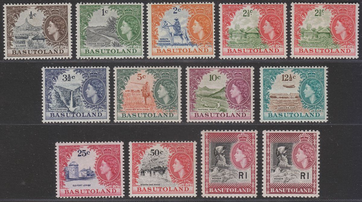 Basutoland 1961-63 Queen Elizabeth II Set Mint SG69-79 cat £100+ inc SG79a