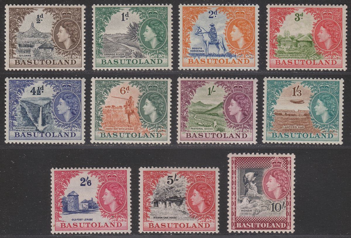 Basutoland 1954 Queen Elizabeth II Set Mint SG43-53 cat £110
