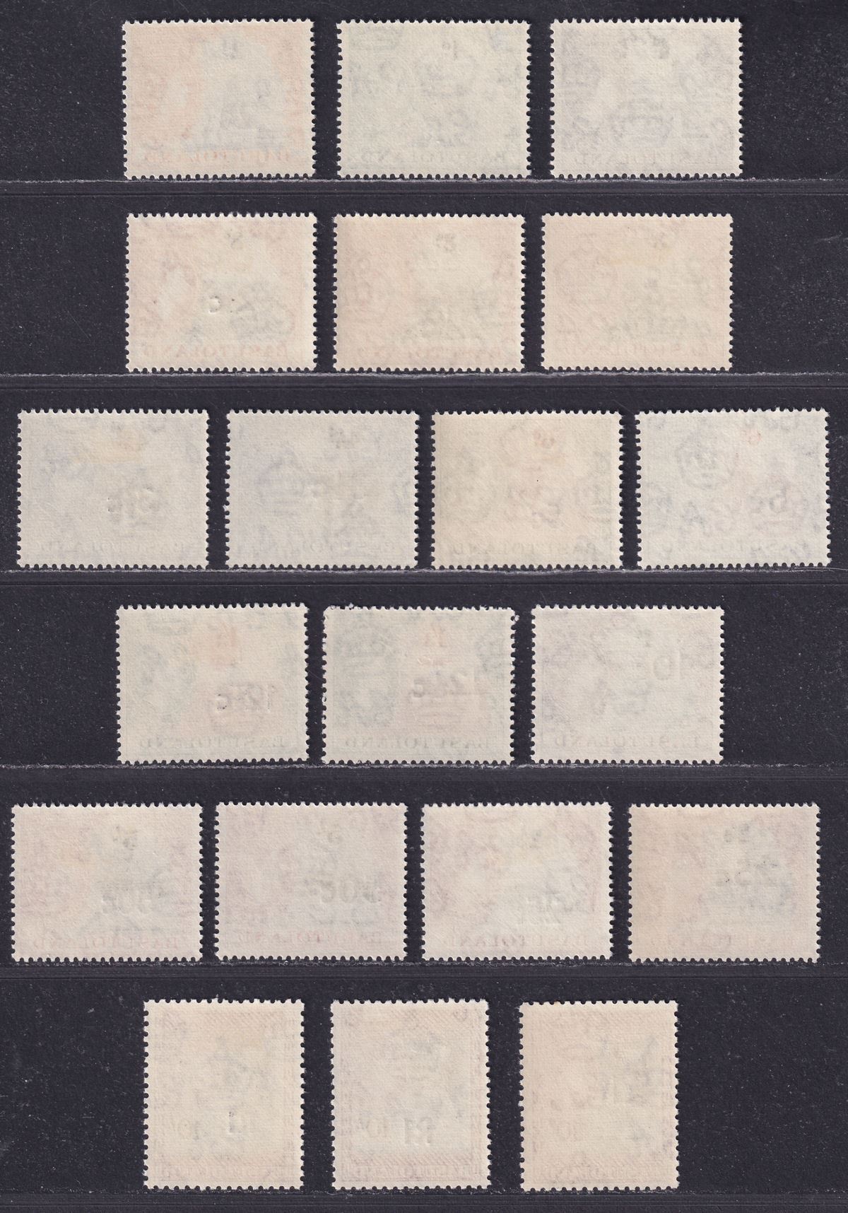 Basutoland 1961 QEII Currency Surcharge Set Mint SG58-68b with types cat £70++