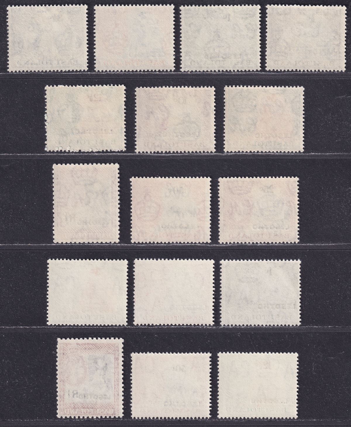 Lesotho 1966 QEII Overprint Sets Mint SG110A-120B both watermarks cat £33
