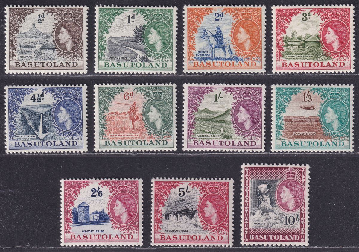 Basutoland 1954 Queen Elizabeth II Set Mint SG43-53 cat £110