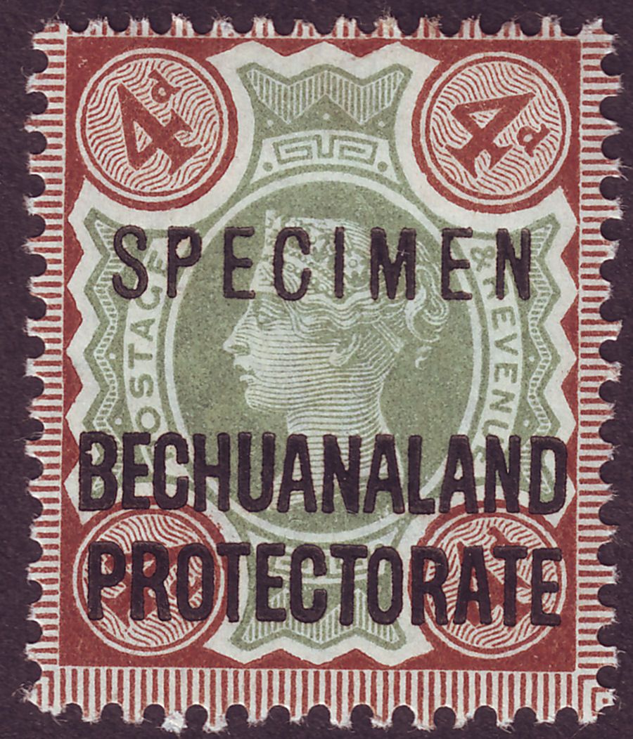 Bechuanaland 1897 QV 4d Green and Purple-Brown Mint SPECIMEN SG64s