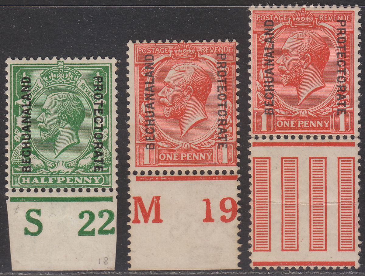 Bechuanaland Protectorate 1913 KGV Overprint ½d, 1d Controls Mint SG73-74