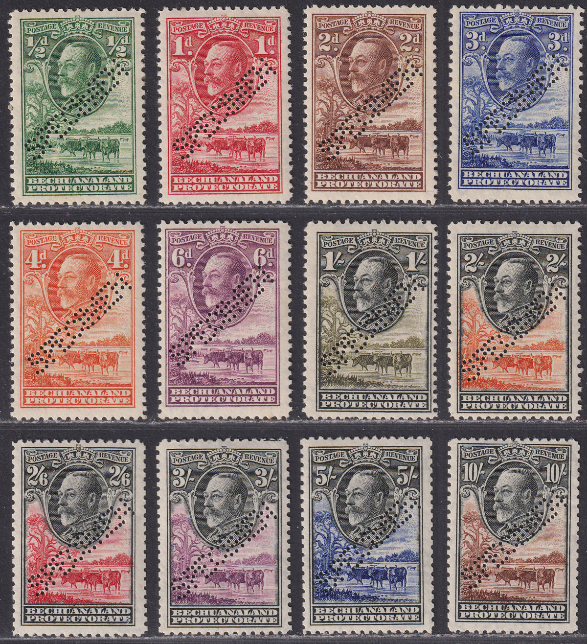 Bechuanaland Protectorate 1932 KGV Baobab SPECIMEN Set Mint SG99s-110s cat £450