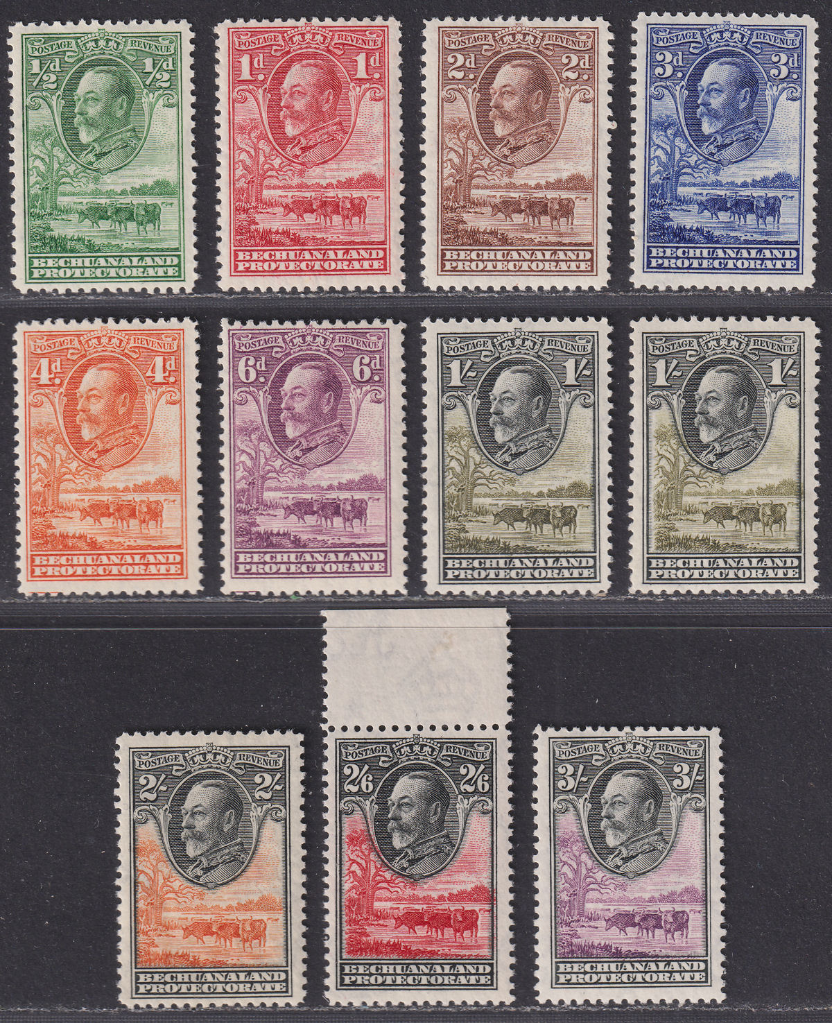 Bechuanaland Protectorate 1932 KGV Baobab Tree Set to 3sh Mint SG99-108 cat £120