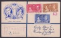 Click for more photos and details Bechuanaland 1937 KGVI Coronation Set Used Commem Regd First Day Cover MAFEKING