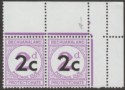 Bechuanaland Protectorate 1961 QEII Postage Due 2c on 2d Pair with Serif SG D8cb