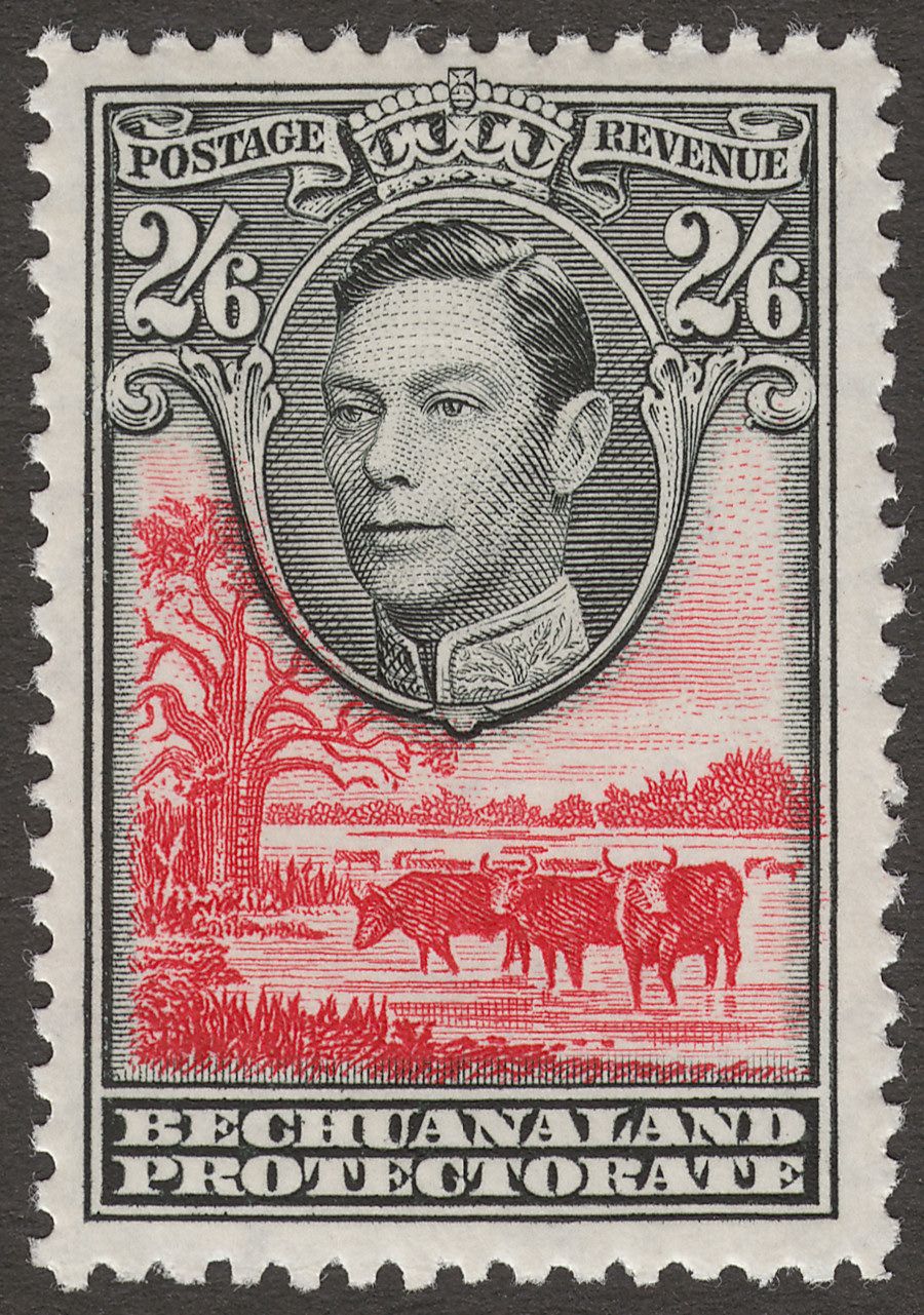 Bechuanaland Protectorate 1938 KGVI 2sh6d Black and Carmine Mint SG126