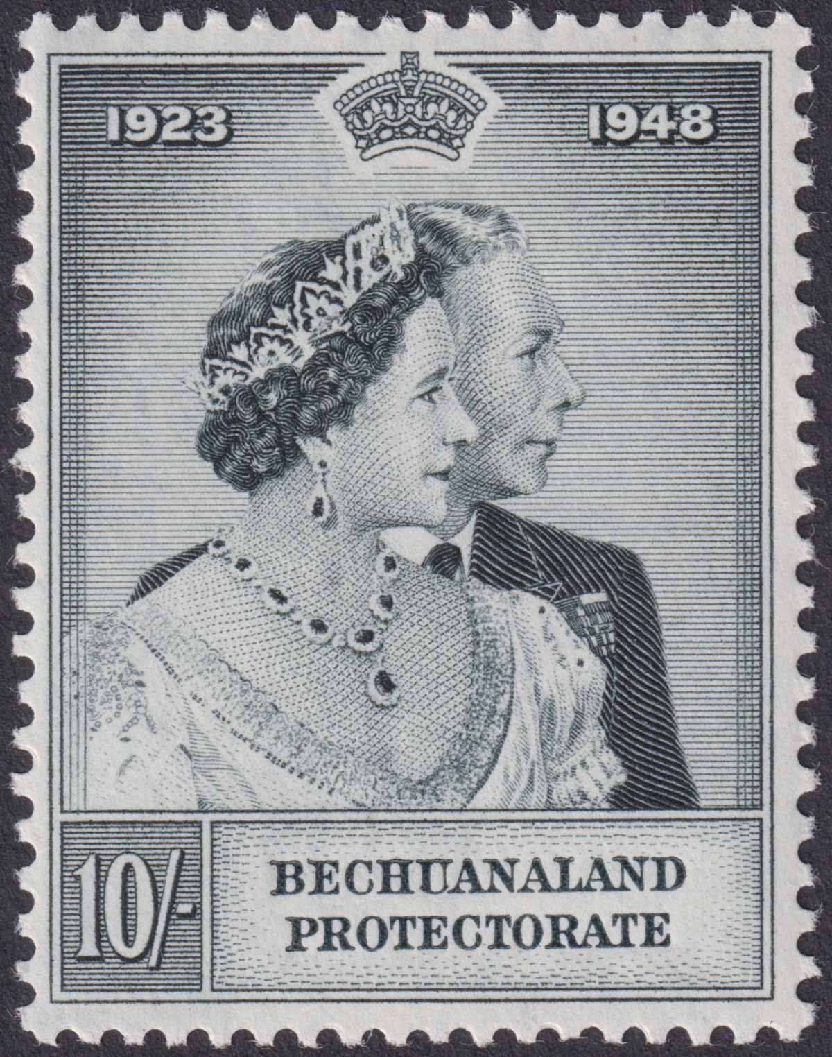 Bechuanaland Protectorate 1948 KGVI Royal Silver Wedding 10sh Mint SG137 cat £45