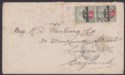 British Bechuanaland 1892 QV Overprint 2d x2 Used on Cover to UK w MAFEKING Pmk