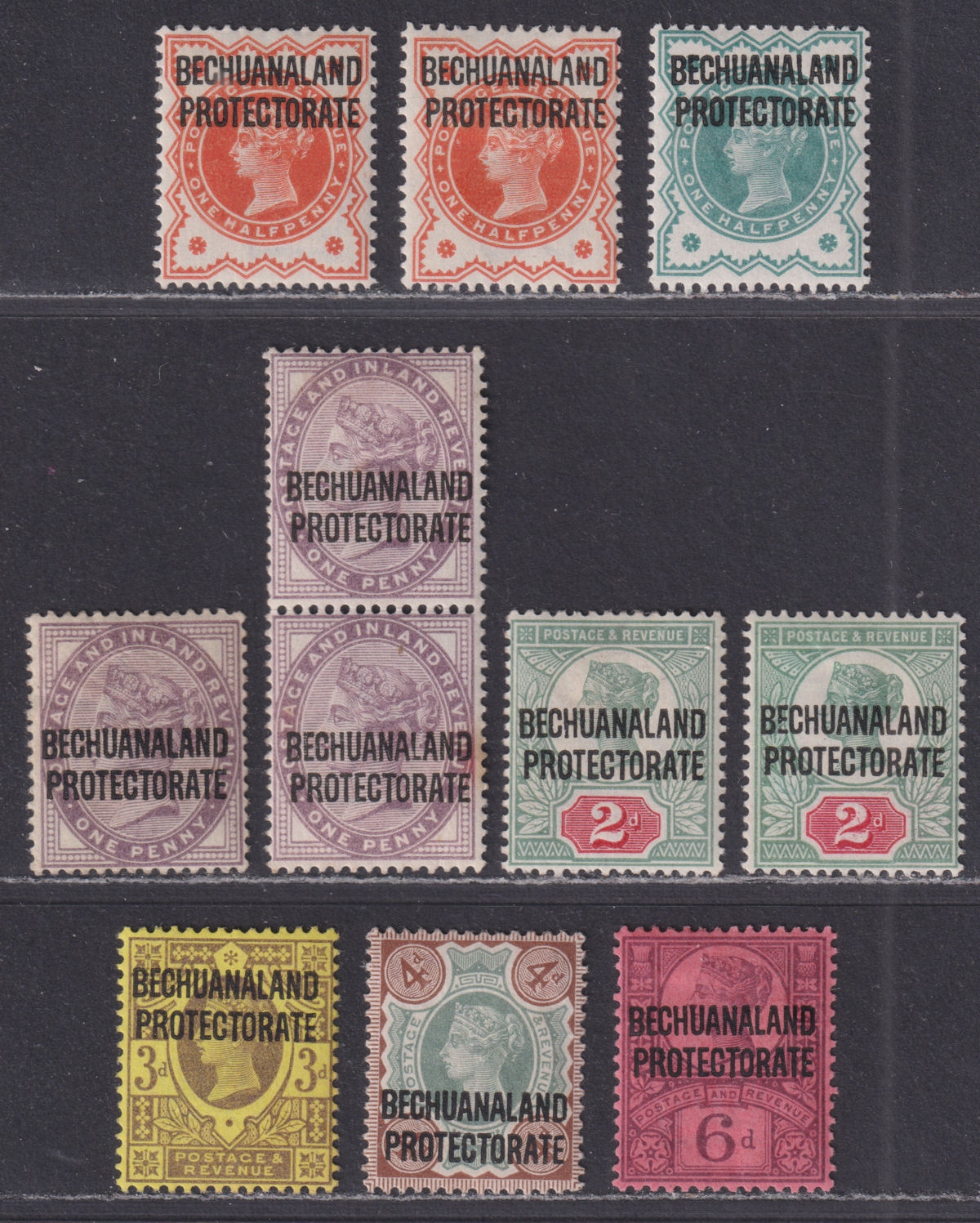 Bechuanaland Protectorate 1897 QV Overprint Set Mint SG59-65 cat £75