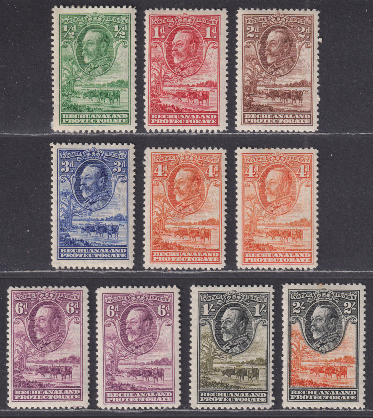 Bechuanaland Protectorate 1932 KGV Baobab Tree Set to 2sh Mint SG99-106 cat £50
