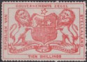 Bechuanaland Stellaland 1884 QV Revenue 10sh Vermilion Mint BF7
