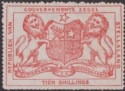 Bechuanaland Stellaland 1884 QV Revenue 10sh Vermilion Unused BF7