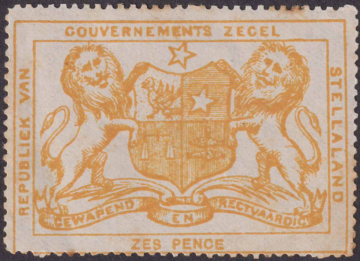 Bechuanaland Stellaland 1884 QV Revenue 6d Orange Mint BF1 tones
