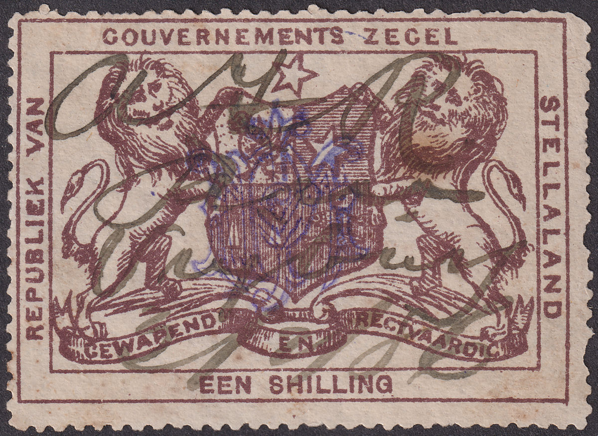 Bechuanaland Stellaland 1886 QV Revenue 1sh Purple-Brn JPM Monogram Used BF11
