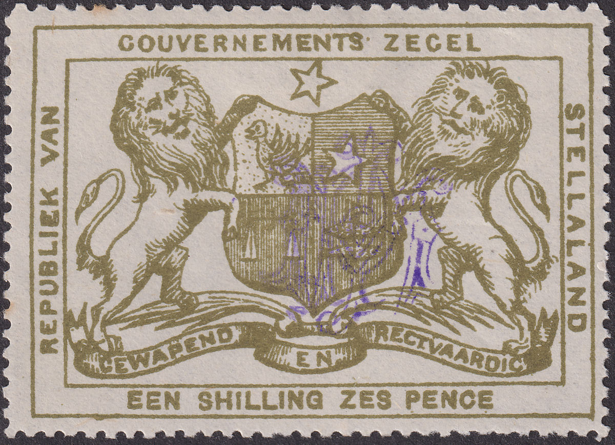 Bechuanaland Stellaland 1886 QV Revenue 1sh6d Olive-Green JPM Monogram Mint BF12