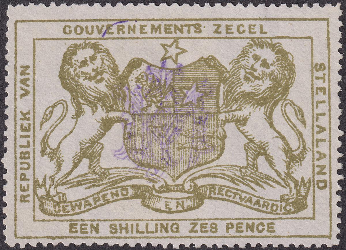 Bechuanaland Stellaland 1886 QV Revenue 1sh6d Olive-Grn JPM Monogram Unused BF12