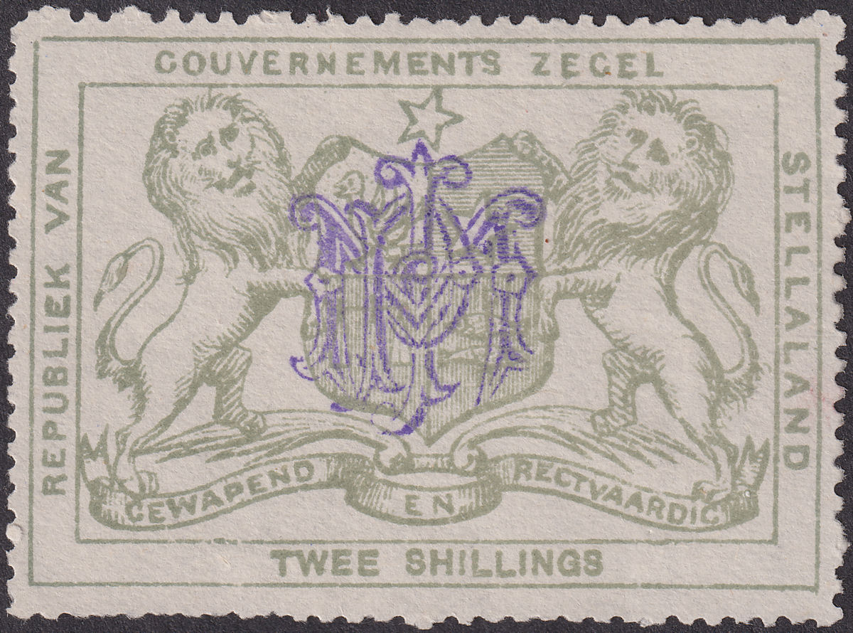 Bechuanaland Stellaland 1886 QV Revenue 2sh Slate-Grey JPM Monogram Unused BF13
