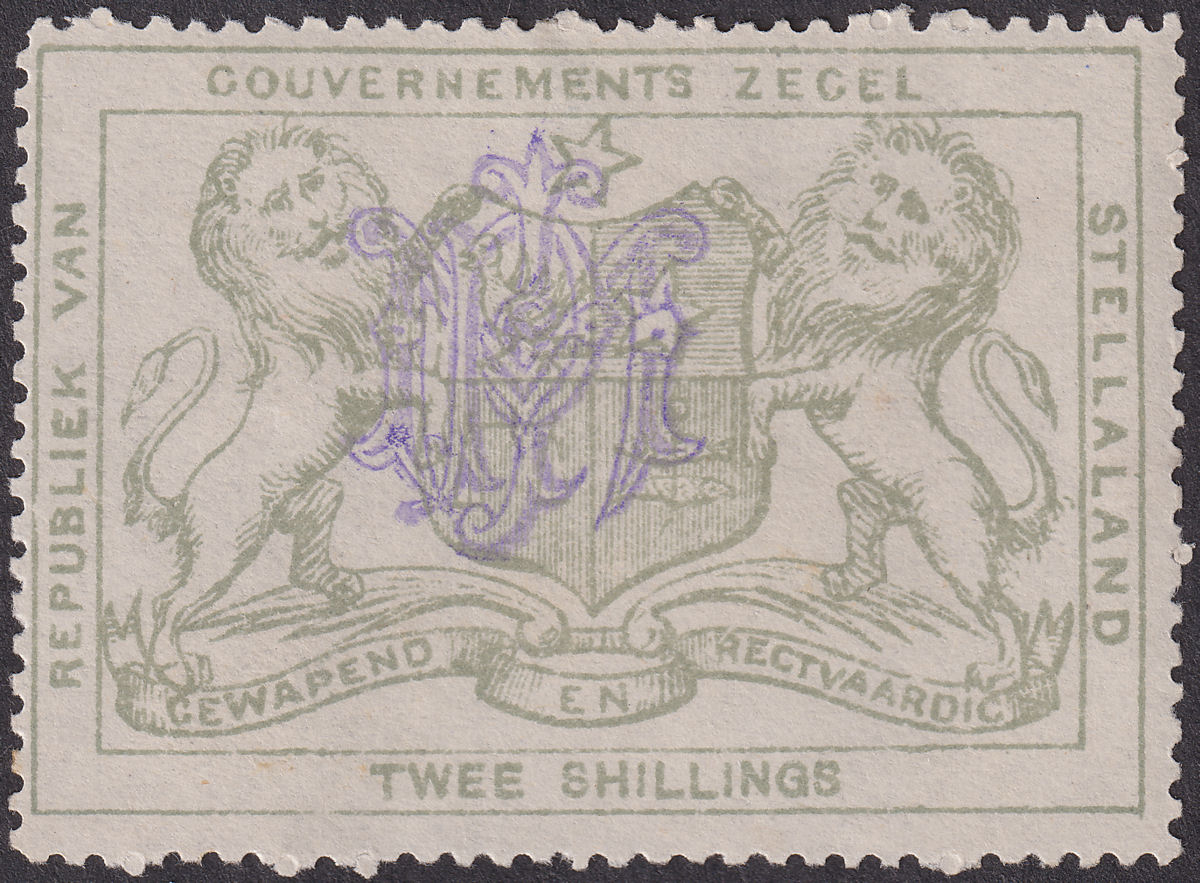 Bechuanaland Stellaland 1886 QV Revenue 2sh Slate-Grey JPM Monogram Mint BF13