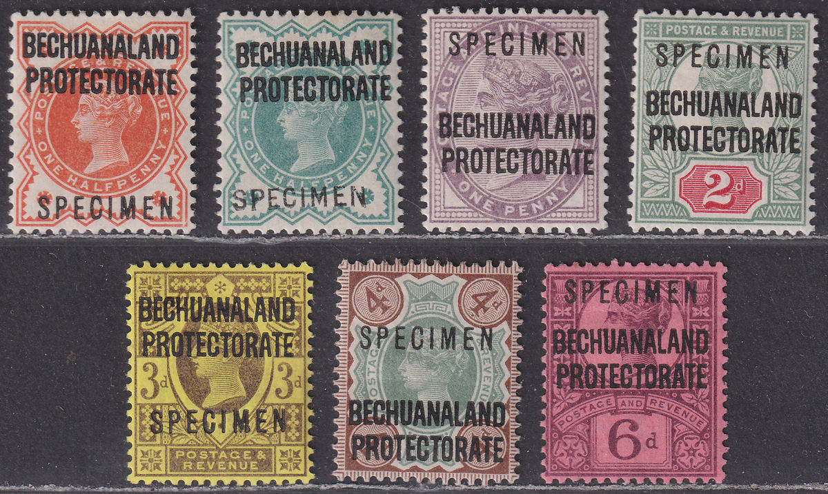 Bechuanaland Protectorate 1897 QV SPECIMEN Overprint Set Mint SG59s-65s cat £275