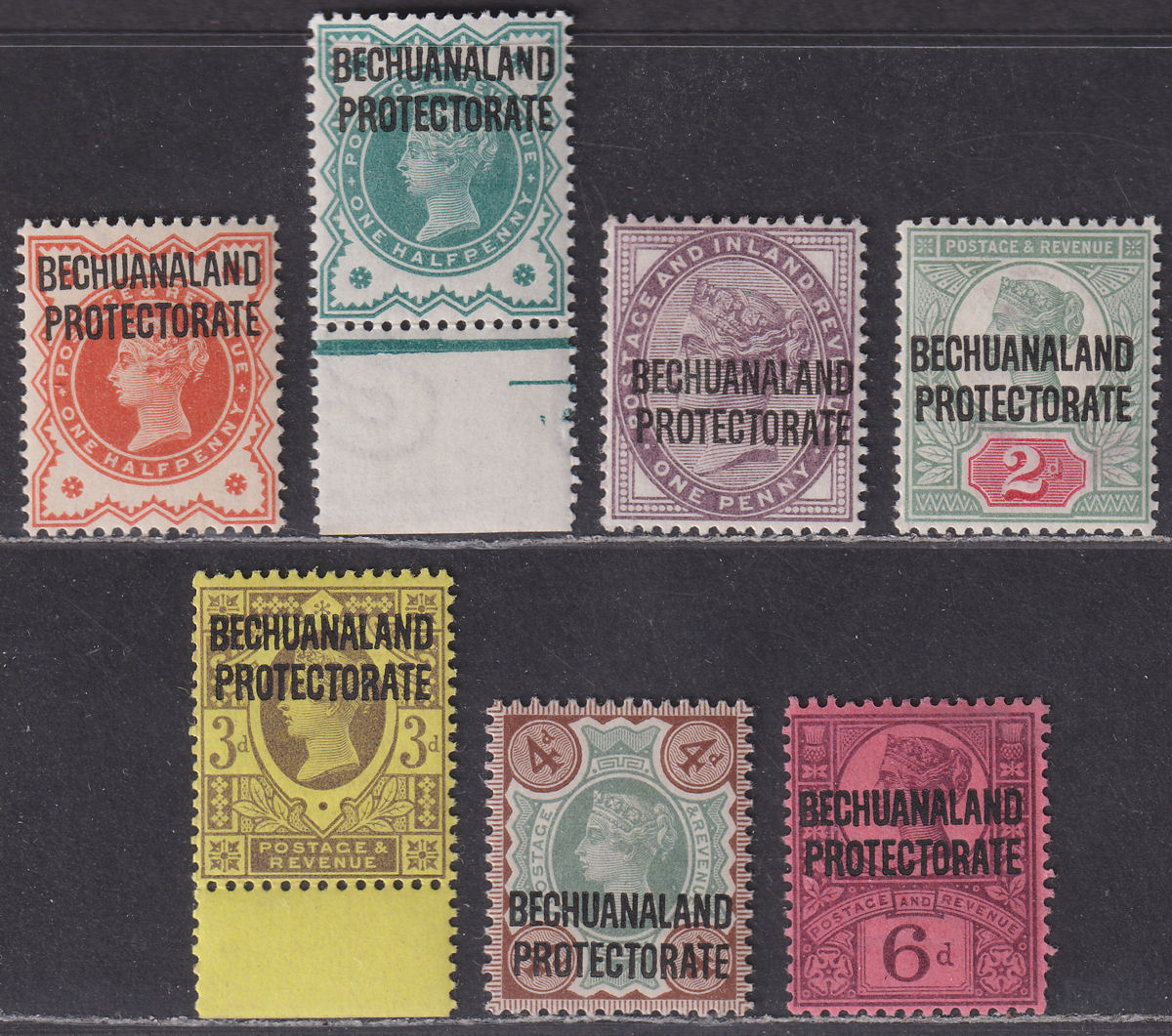 Bechuanaland Protectorate 1897 QV Overprint Set Mint SG59-65 cat £75