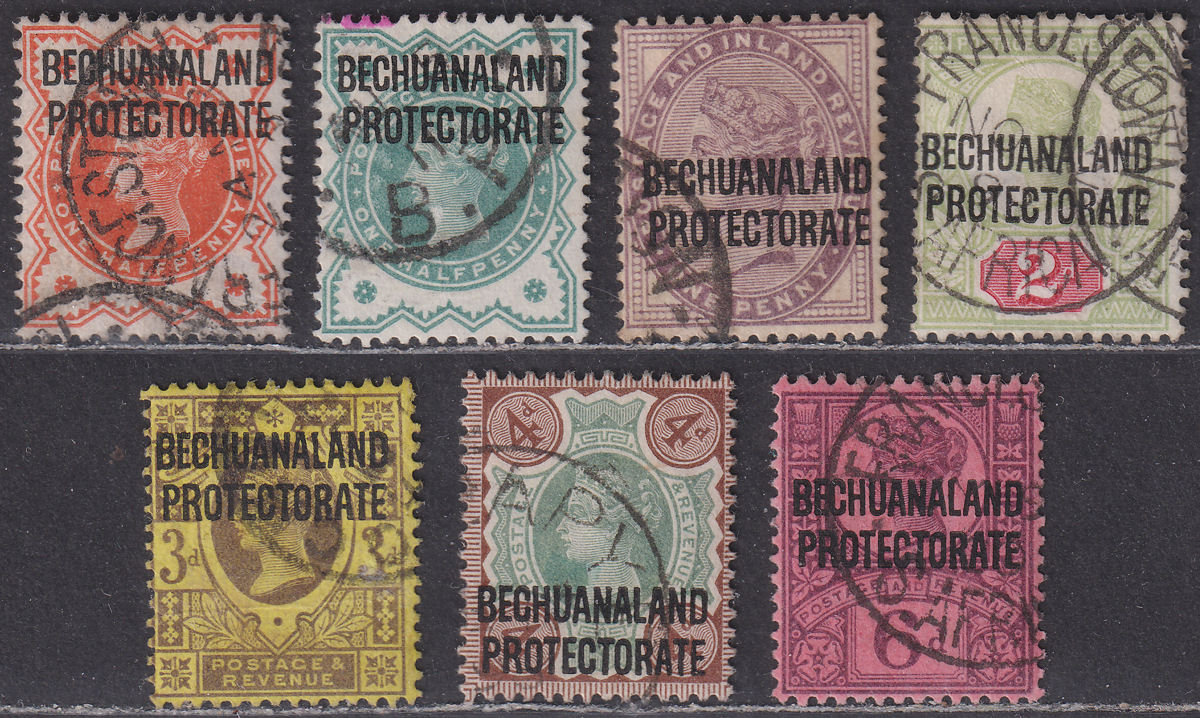 Bechuanaland Protectorate 1897 QV Overprint Set Used SG59-65 cat £65