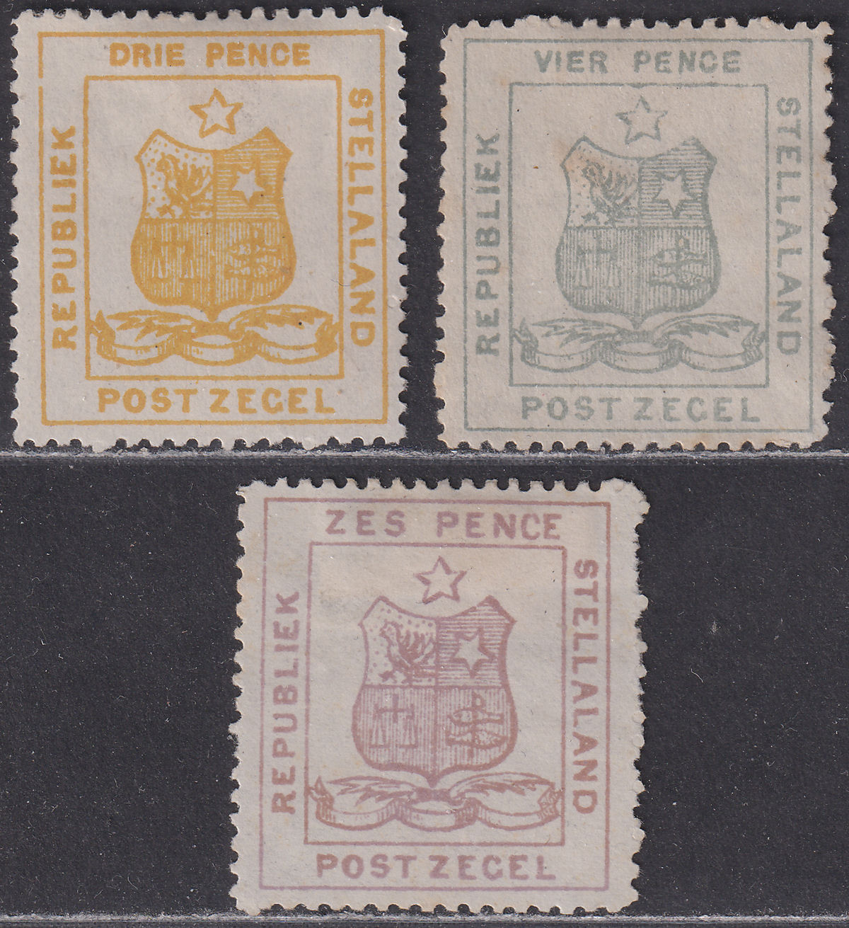 Bechuanaland Stellaland 1884 QV 3d, 4d, 6d Mint SG2-4 cat £135