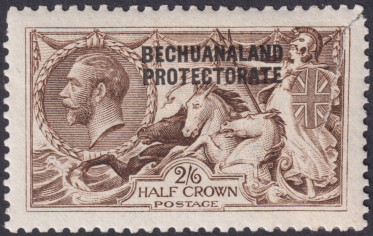 Bechuanaland Protectorate 1915 KGV Seahorse 2sh6d Sepia De La Rue Mint SG86 TORN