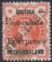 Click for more photos and details Bechuanaland Protectorate 1889 QV SPECIMEN Overprint 4d on ½d SG53s FAULTY