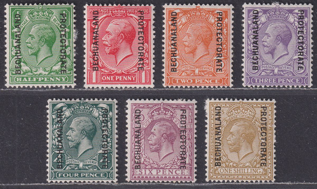 Bechuanaland Protectorate 1925-27 KGV Overprint Part Set to 1sh Mint