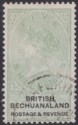 Click for more photos and details British Bechuanaland 1888 QV 5sh Green and Black Used SG18 cat £200 FAULTY