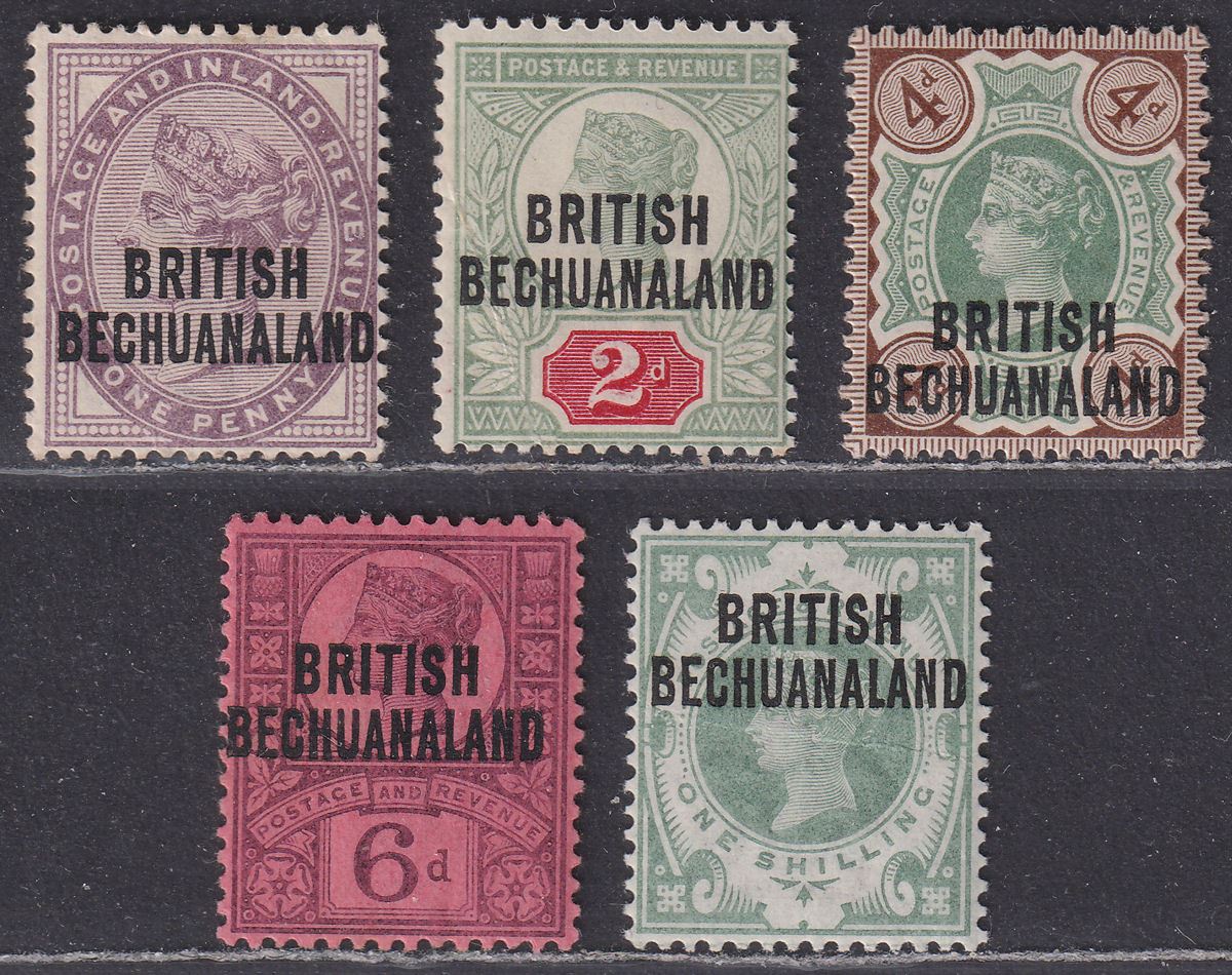 British Bechuanaland 1891 QV Overprint Set Mint SG33-37 cat £50