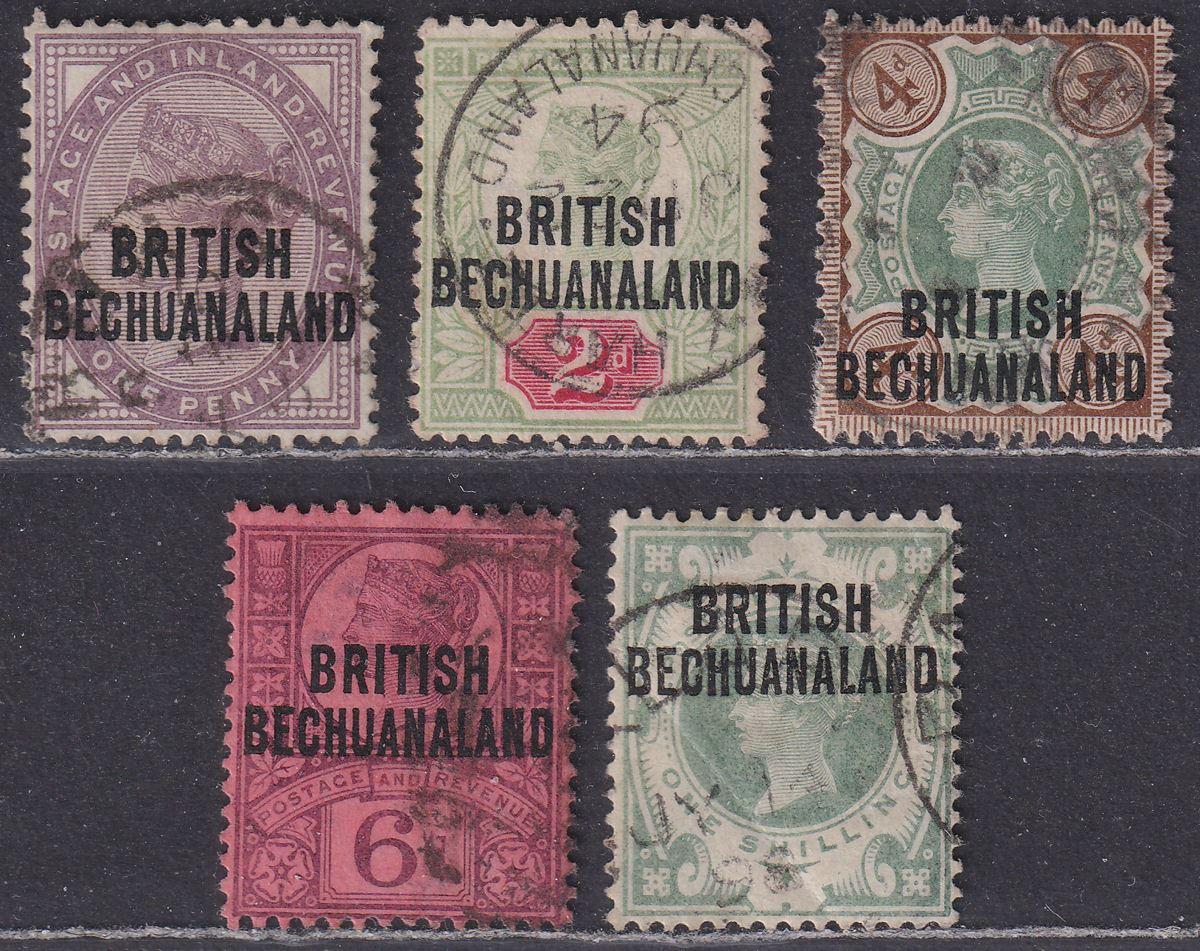 British Bechuanaland 1891 QV Overprint Set Used SG33-37 cat £42