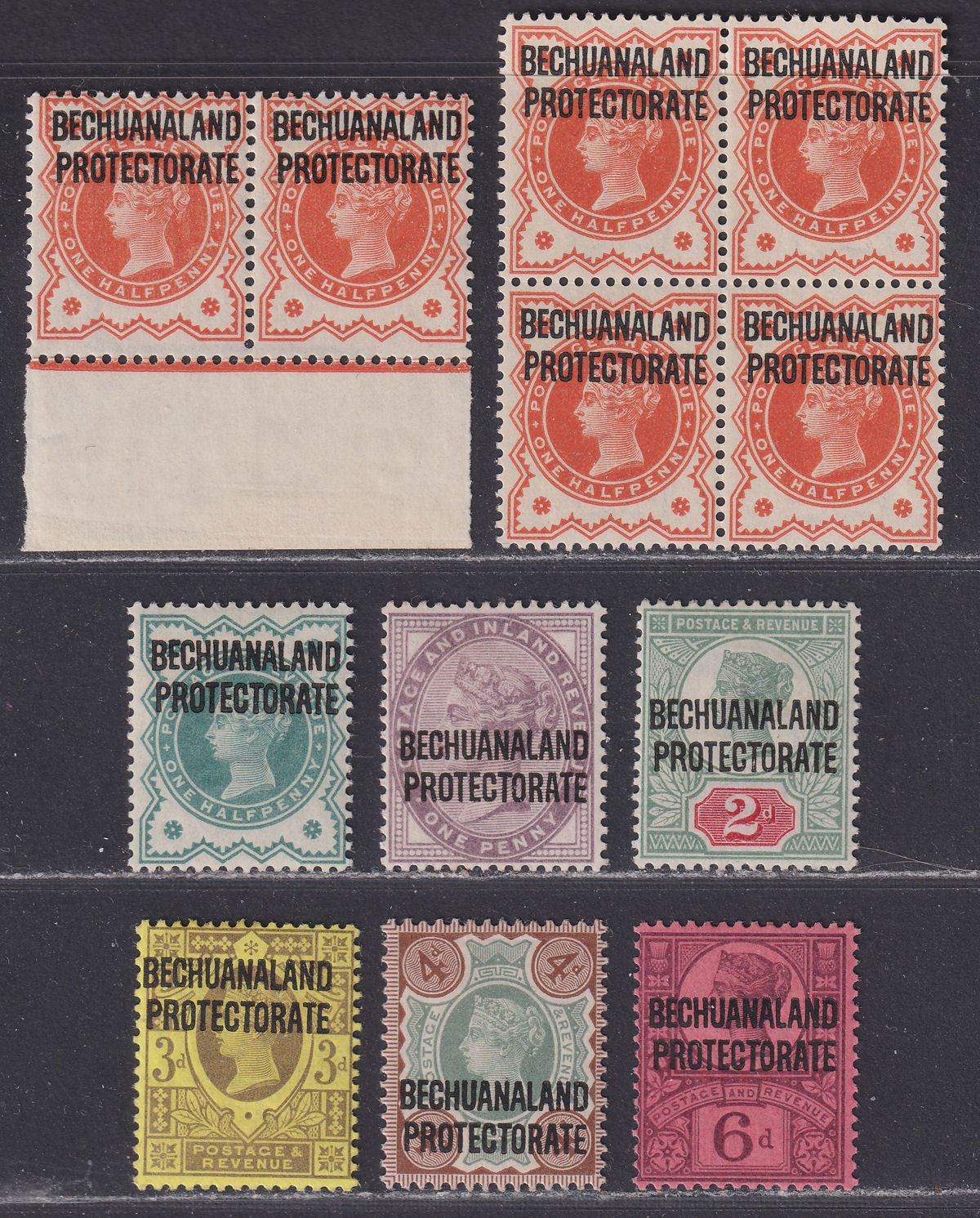 Bechuanaland Protectorate 1897 QV Overprint Set Mint SG59-65 cat £75