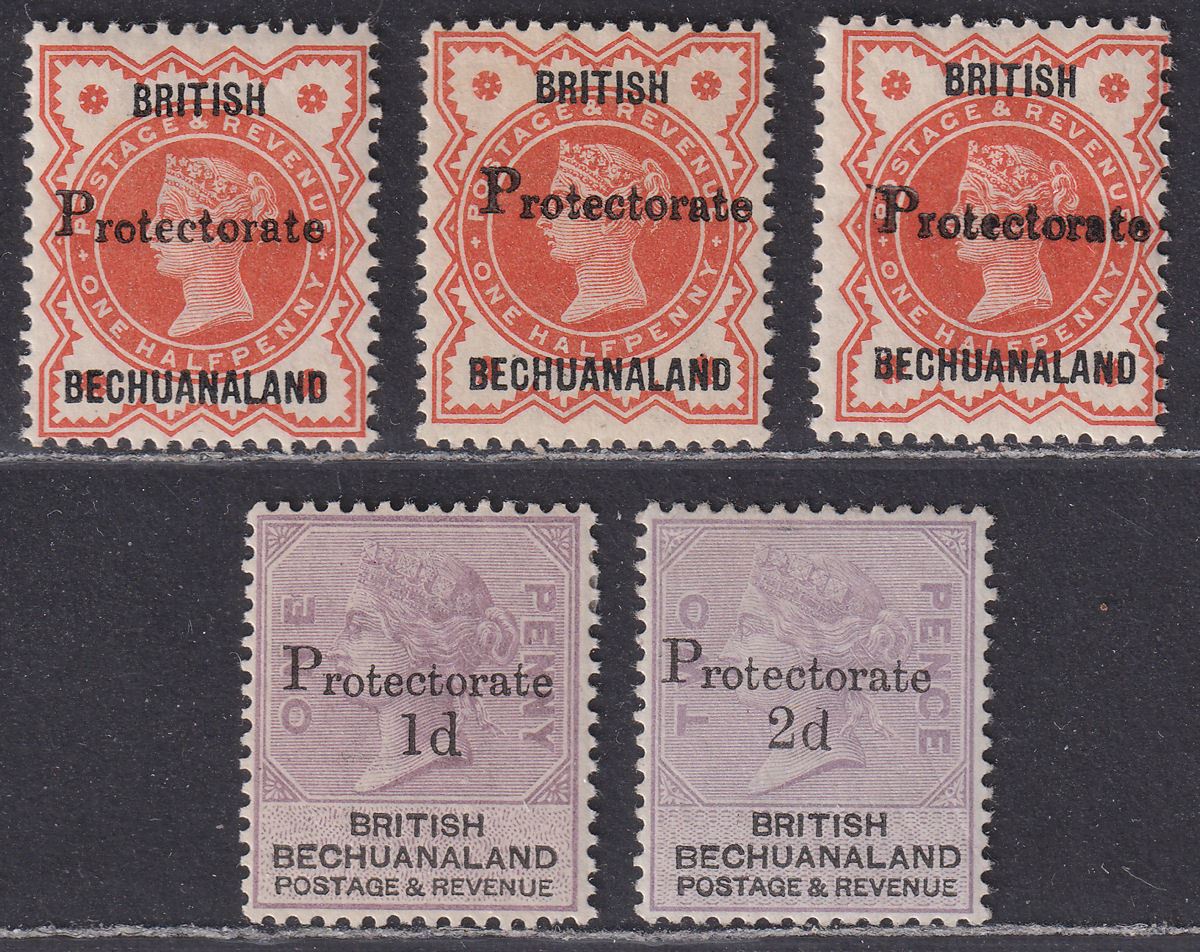 Bechuanaland Protectorate 1888 QV ½d, 1d, 2d Overprint Mint SG40-42 cat £85+