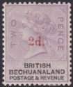 British Bechuanaland 1888 QV 2d on 2d Lilac and Black Mint SG23 cat £65 crease