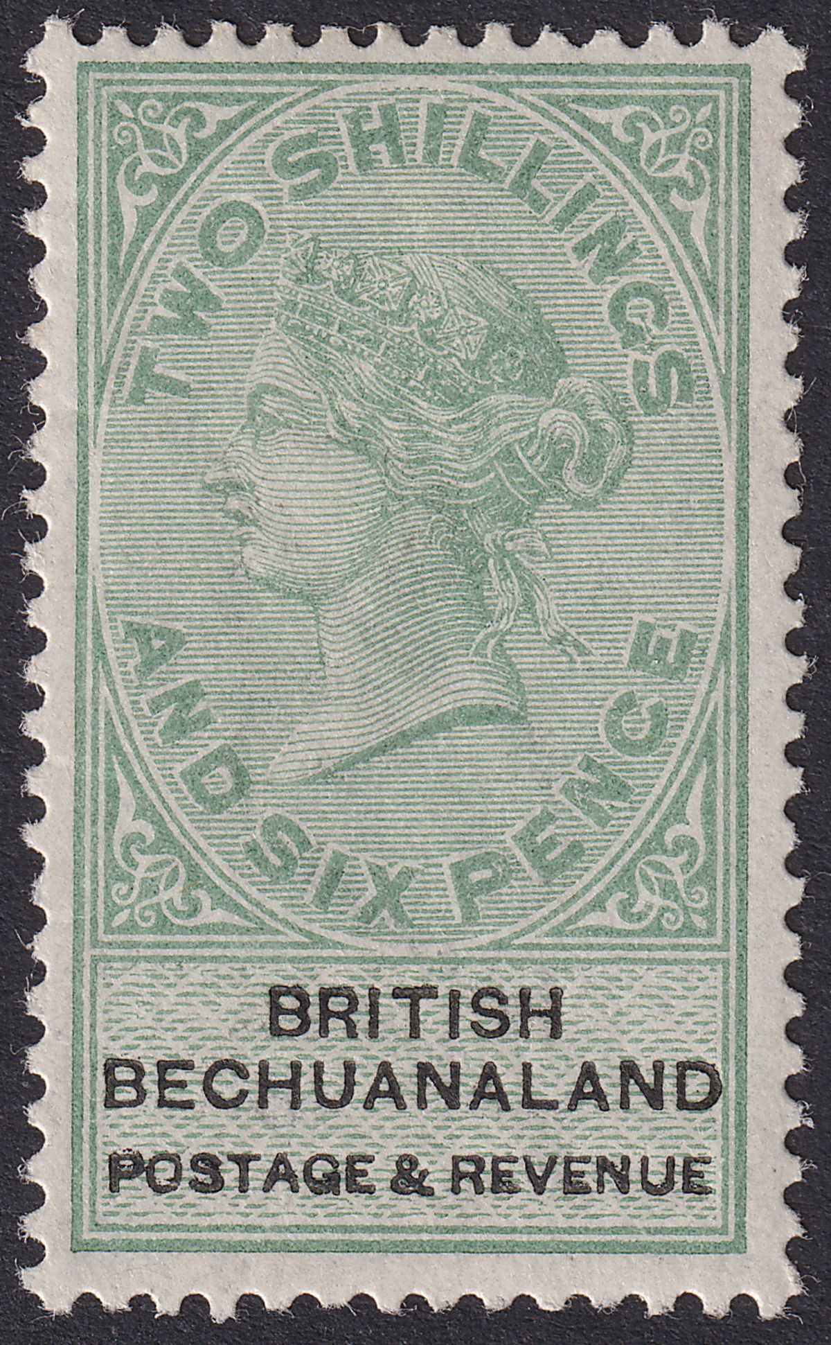 British Bechuanaland 1888 QV 2sh6d Green and Black Mint SG17 cat £85