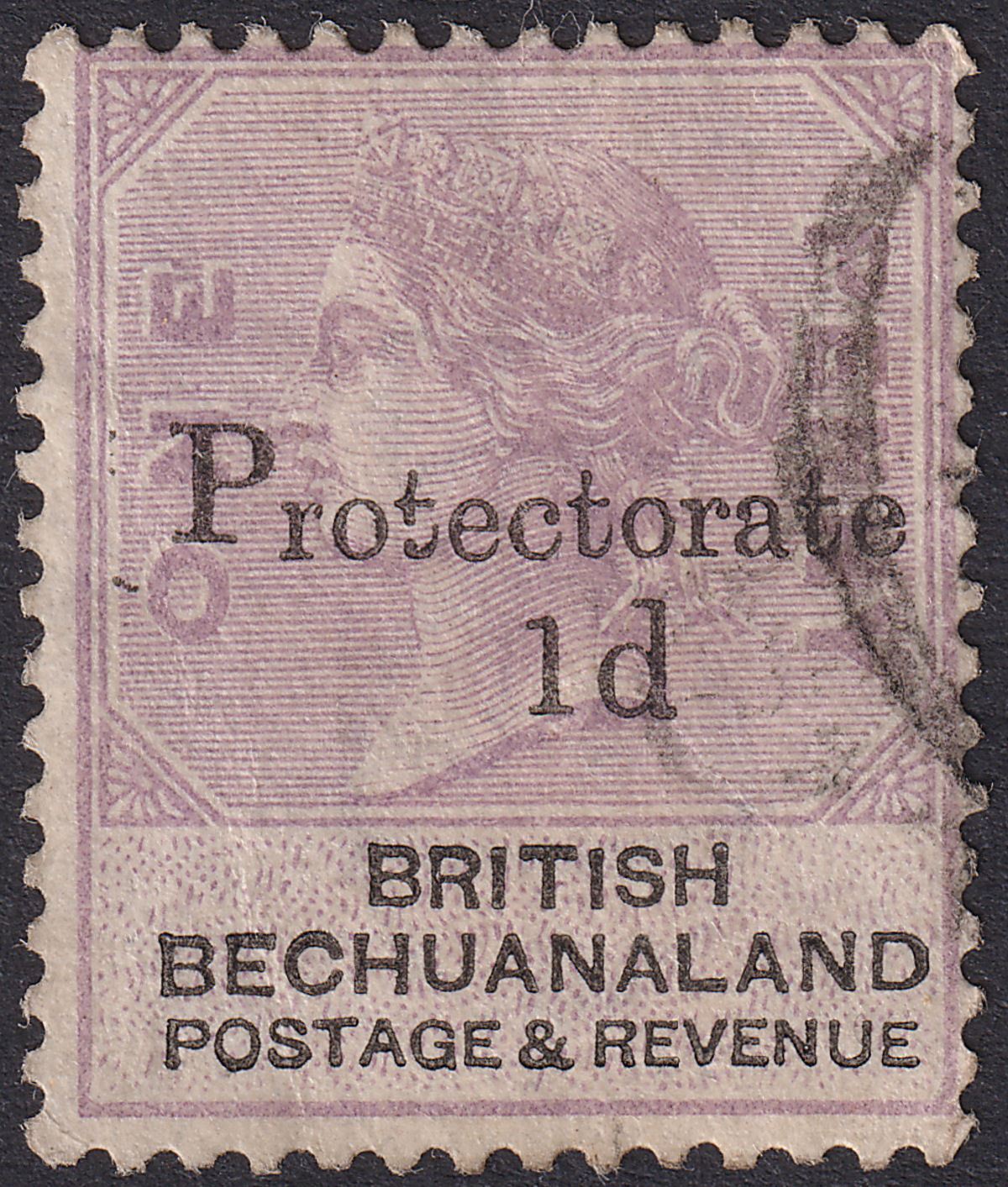 Bechuanaland Protectorate 1888 QV Overprint 1d on 1d Used SG41 with Broken t