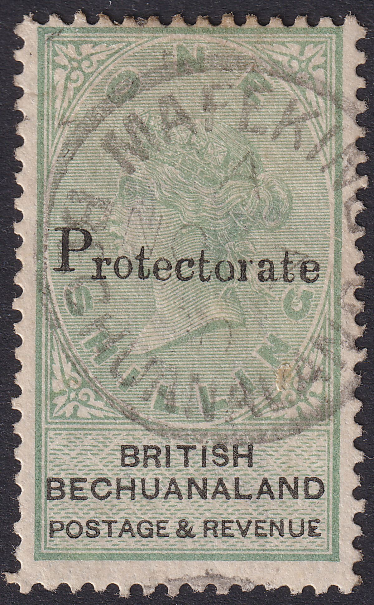Bechuanaland Protectorate 1888 QV Overprint 1sh on 1sh Used SG46 cat £70 TONES