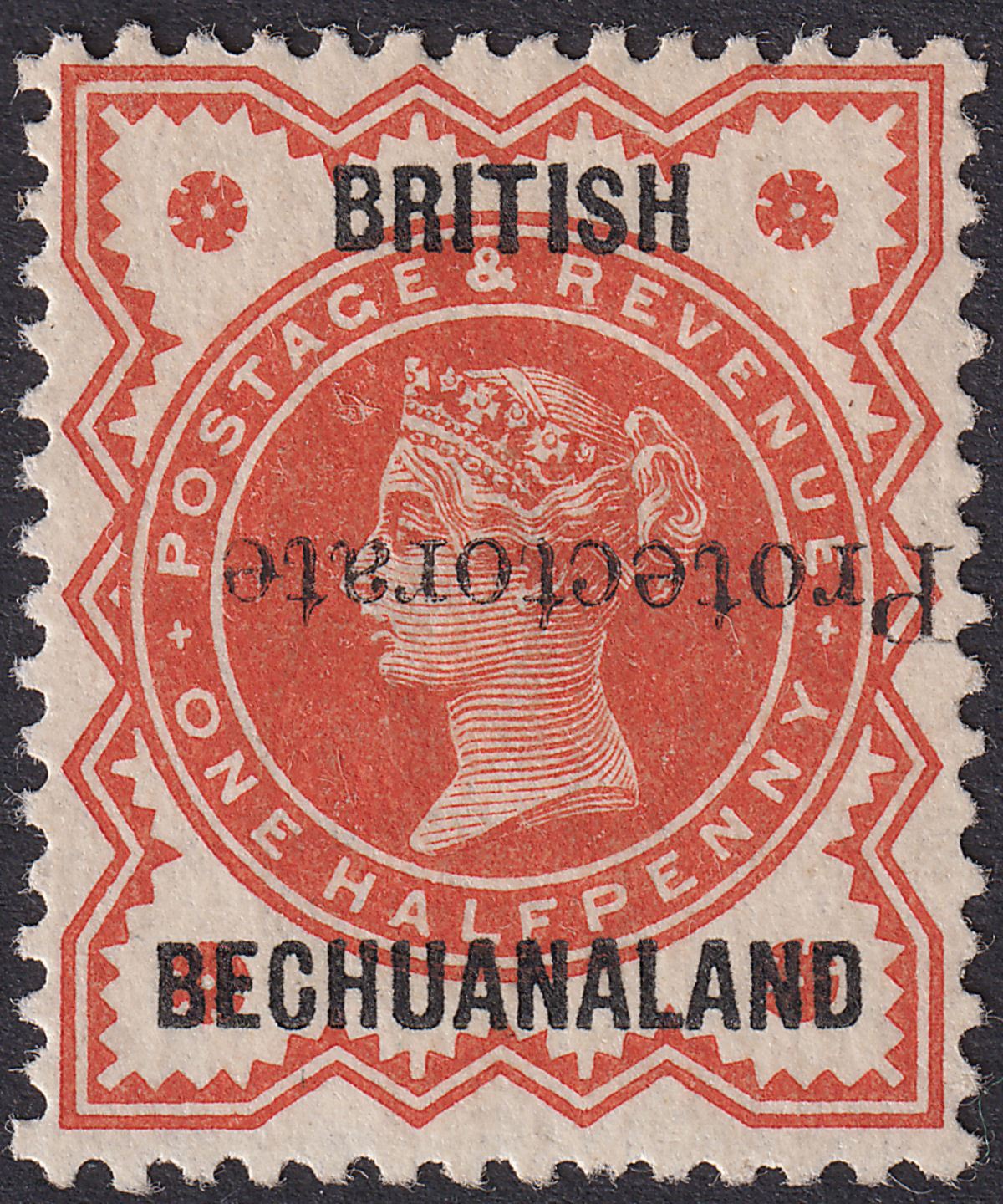 Bechuanaland Protectorate 1890 QV Opt Inverted ½d Vermilion Mint SG54a cat £85