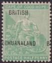 Click for more photos and details Bechuanaland Protectorate 1897 QV ½d Yellow-Green Misplaced Overprint Mint SG58
