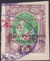 Bechuanaland Protectorate 1919 KGV £5 Overprint South Africa Revenue Used BF37
