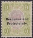 Bechuanaland Protectorate 1904 KEVII Opt on Transvaal Revenue £1 Used BF17 fault
