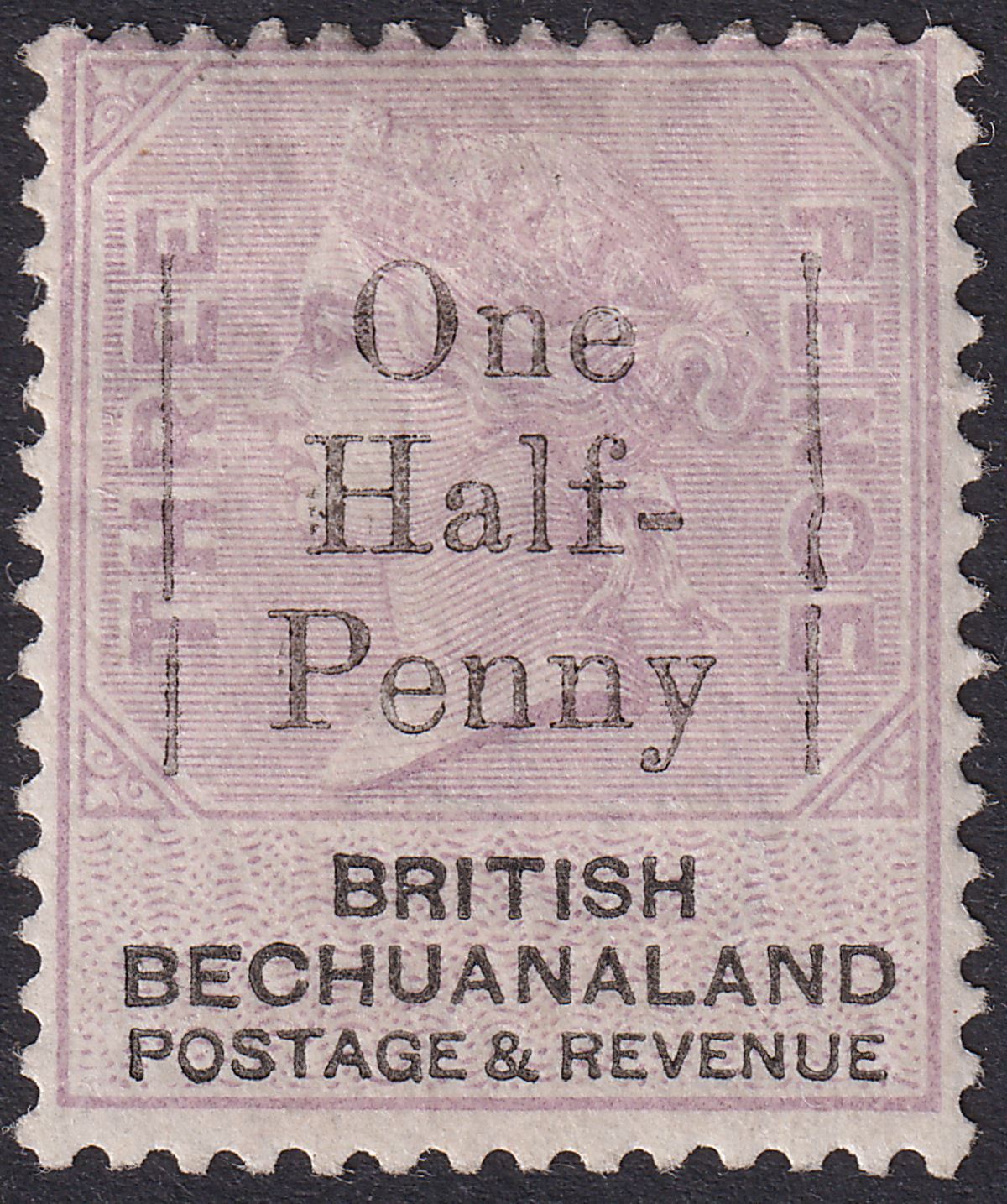British Bechuanaland 1888 QV ½d Surch on 3d Pale R-Lilac + Black Mint SG29 c£275