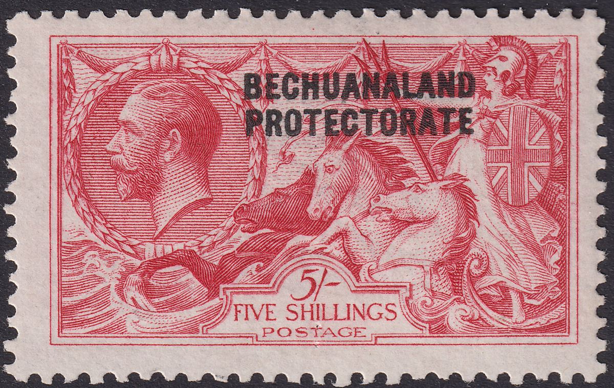 Bechuanaland Protectorate 1920 KGV Seahorse 5sh Bradbury Mint SG89 c£110 pinhole
