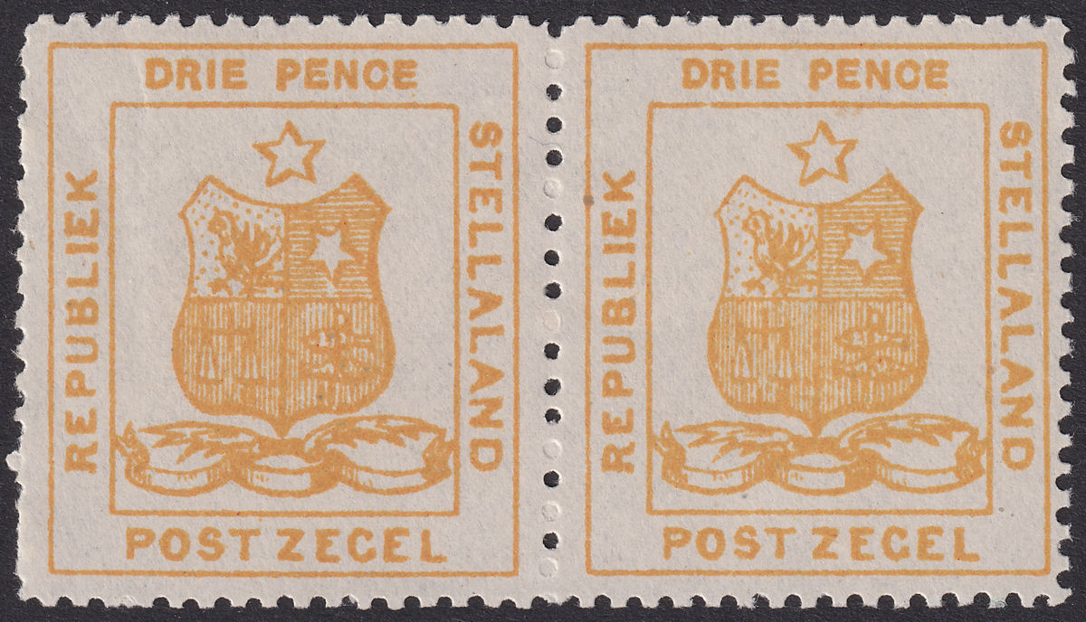 Bechuanaland Stellaland 1884 QV 3d Orange Pair Mint SG2 cat £90