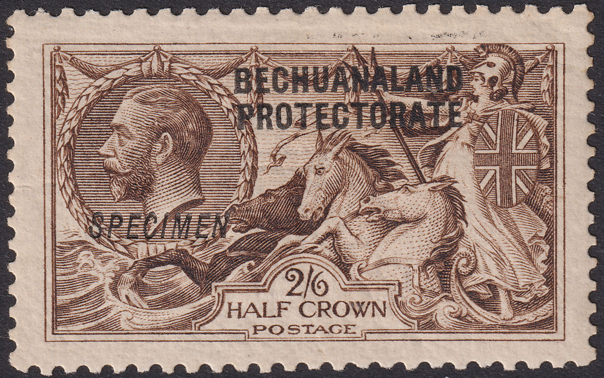 Bechuanaland Protectorate 1915 KGV SPECIMEN Seahorse 2sh6d Sepia-Brn Mint SG83s